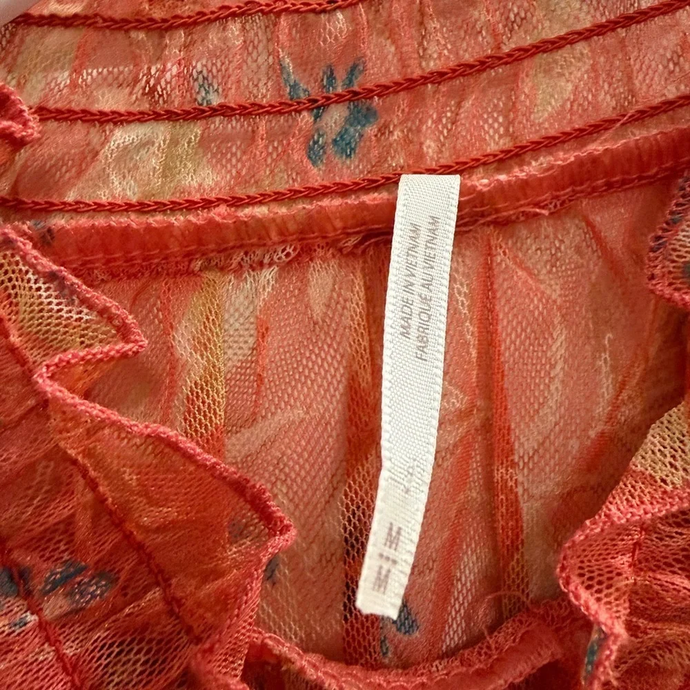 FREE PEOPLE Hello There Top Orange Size Medium